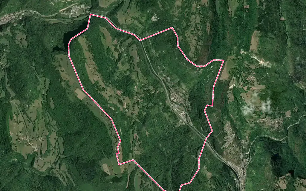 Vue satellite de Argis avec ses contours administratifs