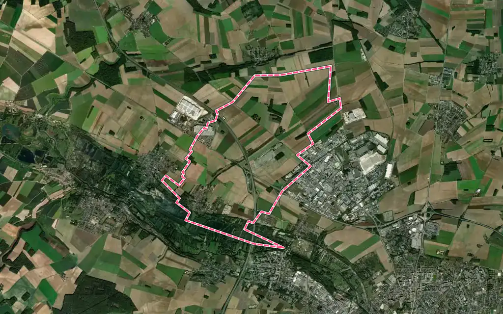 Vue satellite de Argœuves avec ses contours administratifs