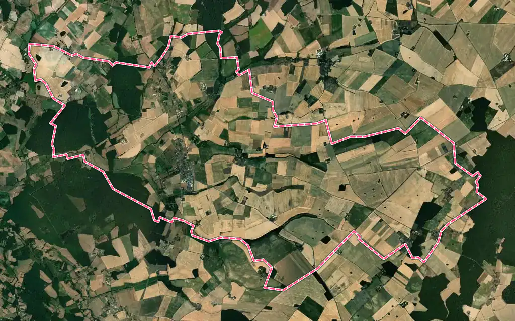Vue satellite de Argy avec ses contours administratifs