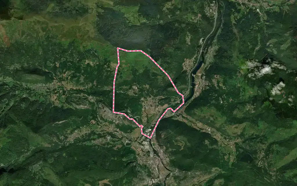 Vue satellite de Arignac avec ses contours administratifs