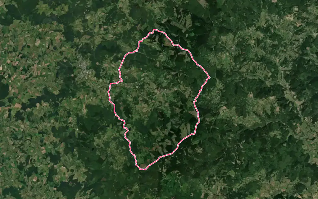 Vue satellite de Arleuf avec ses contours administratifs