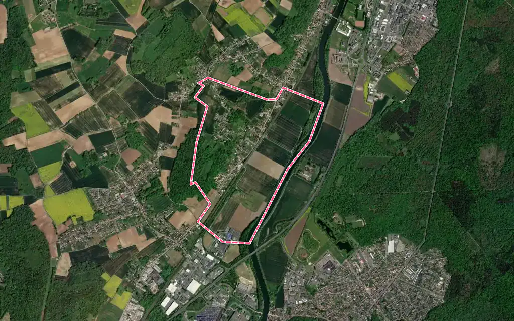 Vue satellite de Armancourt avec ses contours administratifs