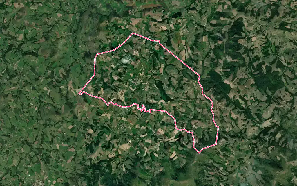 Vue satellite de Armendarits avec ses contours administratifs