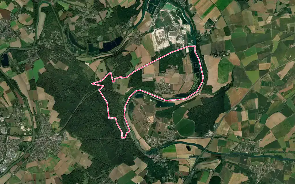 Vue satellite de Armentières-en-Brie avec ses contours administratifs