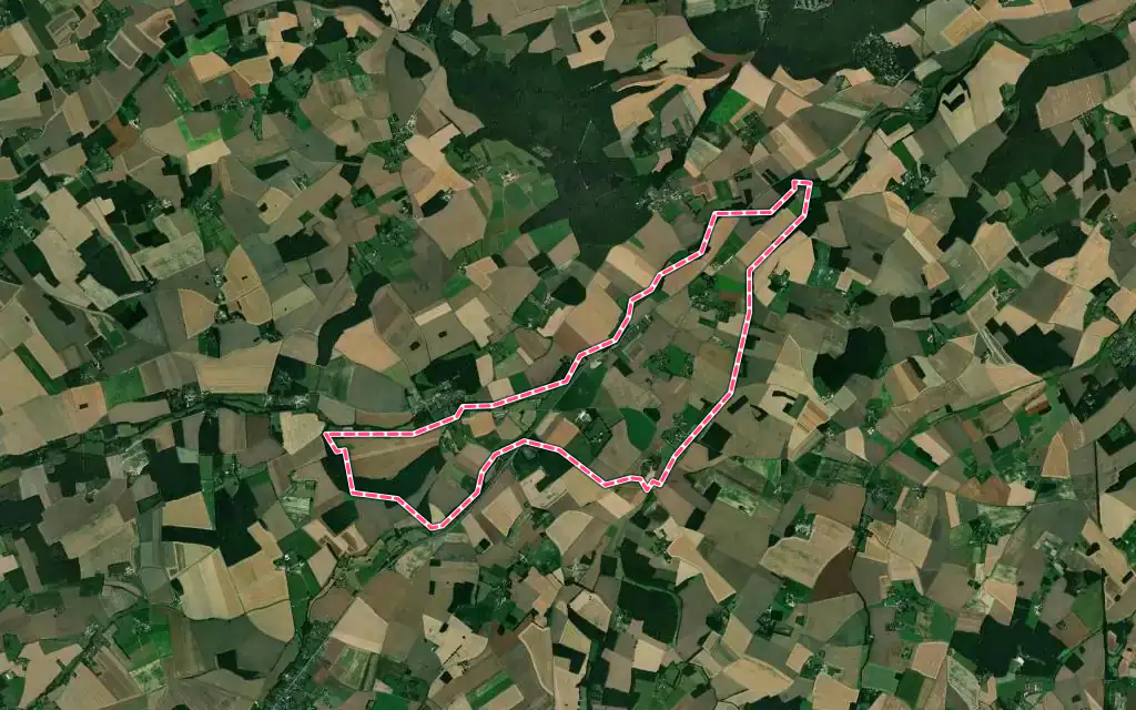 Vue satellite de Armentières-sur-Avre avec ses contours administratifs