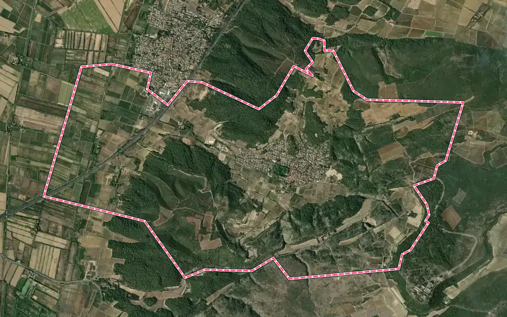 Vue satellite de Armissan avec ses contours administratifs