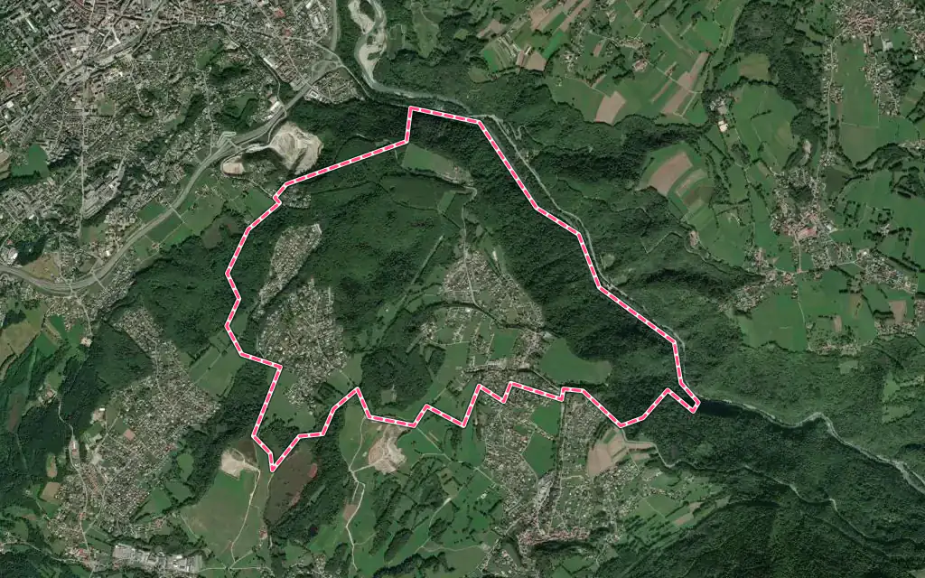 Vue satellite de Armoy avec ses contours administratifs