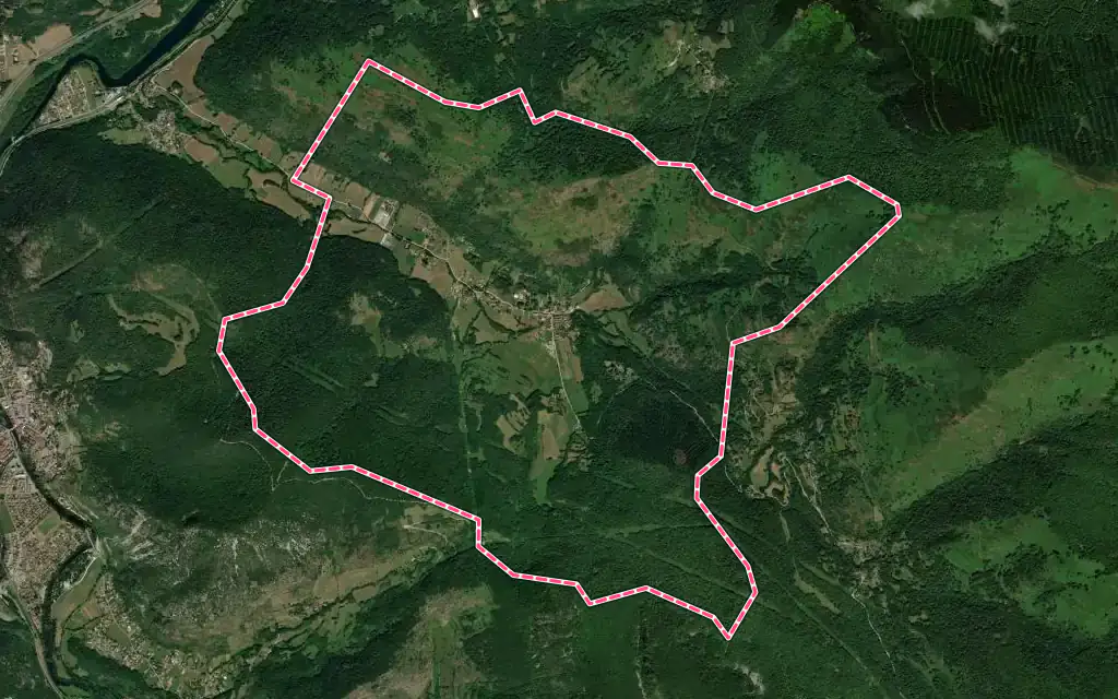Vue satellite de Arnave avec ses contours administratifs