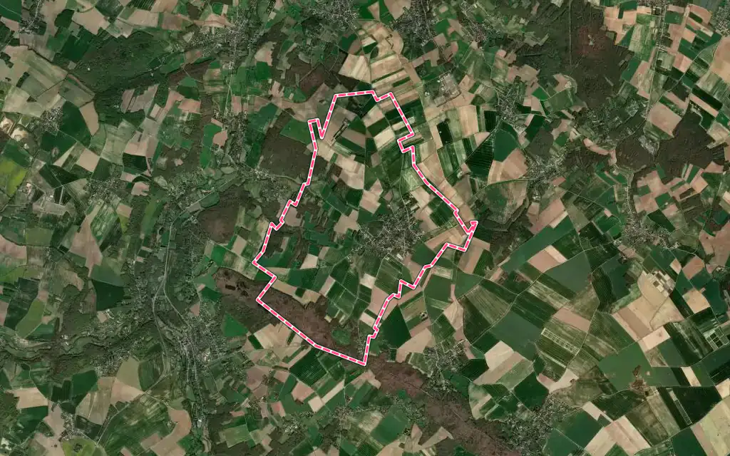 Vue satellite de Arnouville-lès-Mantes avec ses contours administratifs