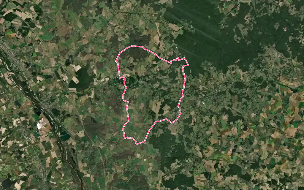 Vue satellite de Arquian avec ses contours administratifs