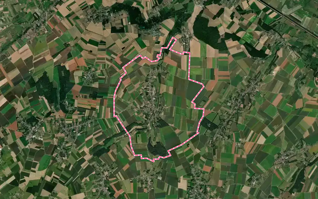 Vue satellite de Arrest avec ses contours administratifs