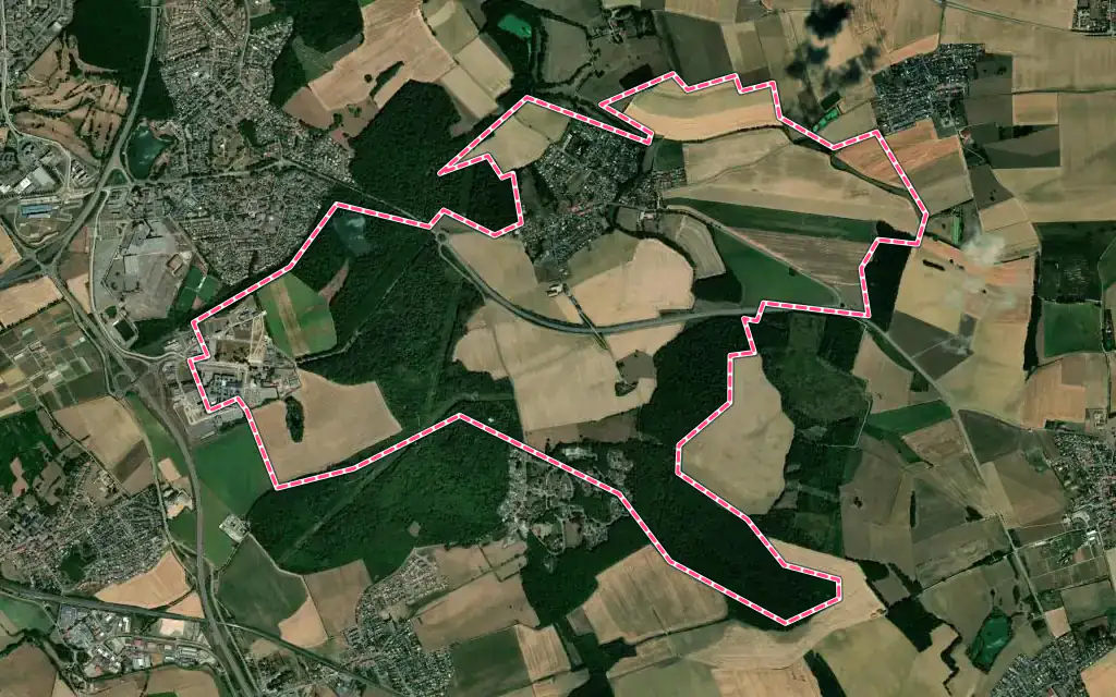 Vue satellite de Ars-Laquenexy avec ses contours administratifs