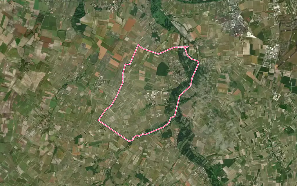 Vue satellite de Ars avec ses contours administratifs