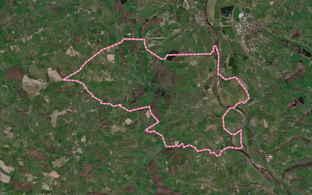 Vue satellite de Artaix avec ses contours administratifs