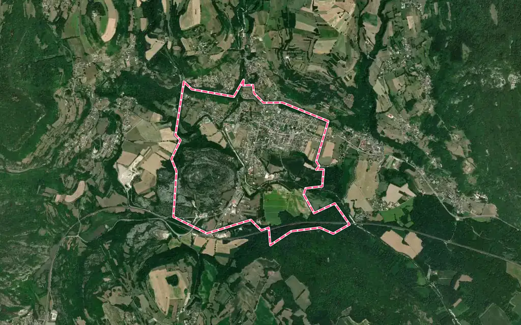 Vue satellite de Artemare avec ses contours administratifs