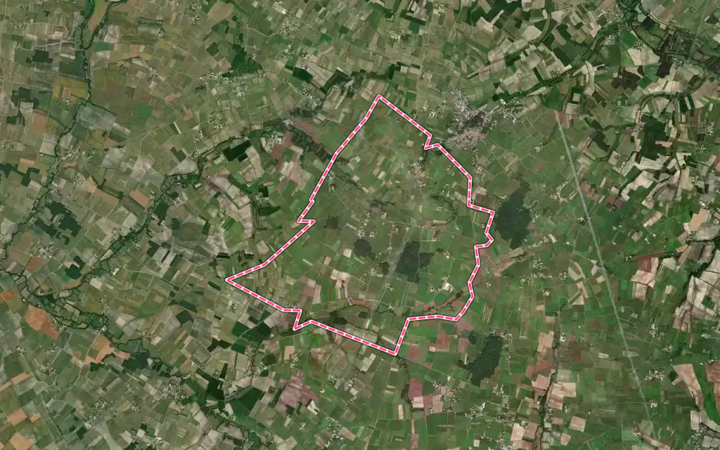 Vue satellite de Arthenac avec ses contours administratifs