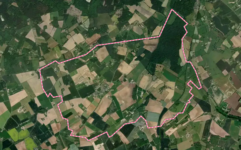 Vue satellite de Arthezé avec ses contours administratifs