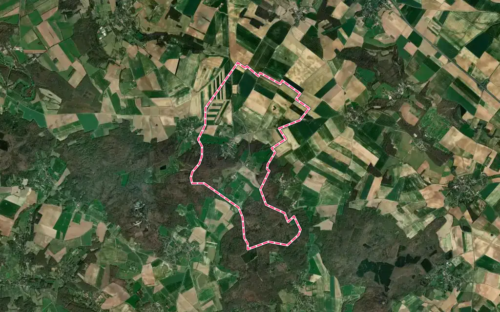 Vue satellite de Arthies avec ses contours administratifs