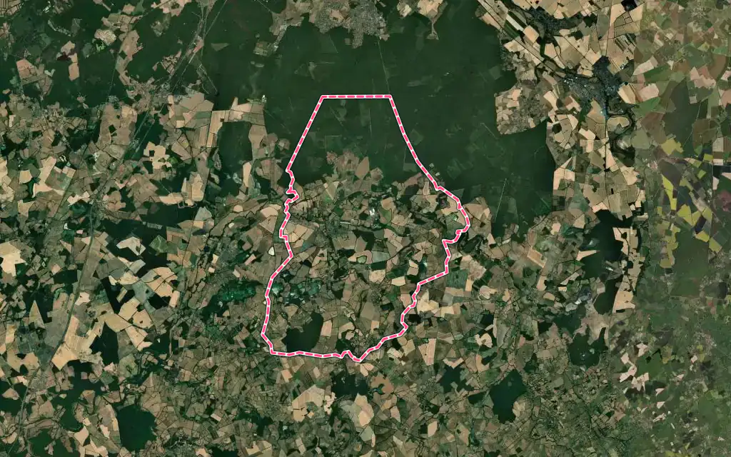 Vue satellite de Arthon avec ses contours administratifs