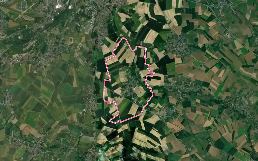Vue satellite de Artres avec ses contours administratifs
