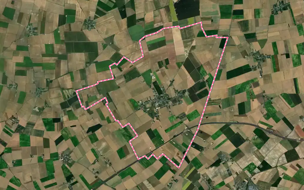 Vue satellite de Aschères-le-Marché avec ses contours administratifs