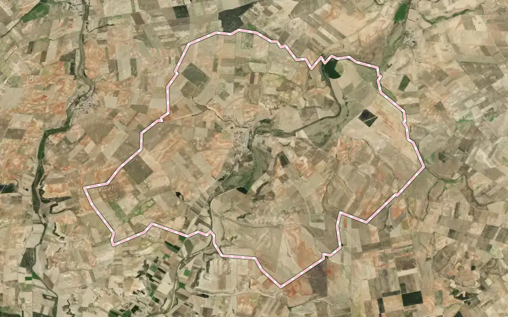 Vista satélite de Aspariegos con su contorno administrativo