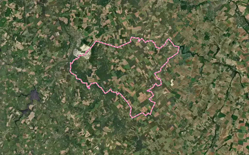 Vue satellite de Assais-les-Jumeaux avec ses contours administratifs