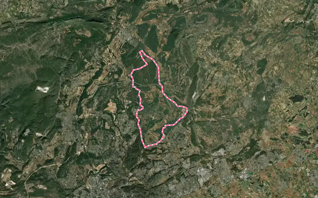 Vue satellite de Assas avec ses contours administratifs