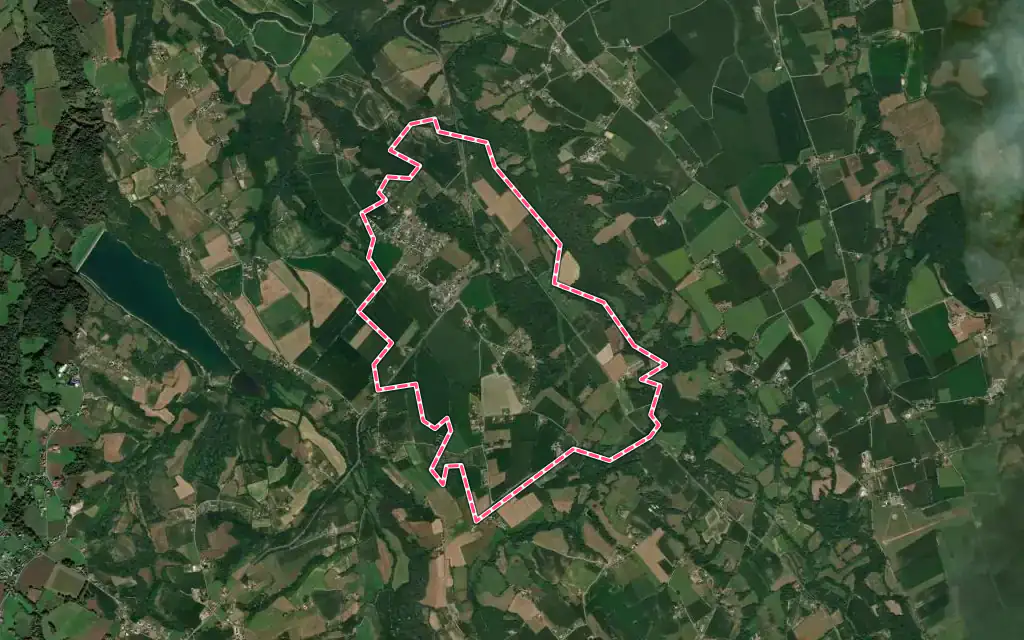 Vue satellite de Astis avec ses contours administratifs