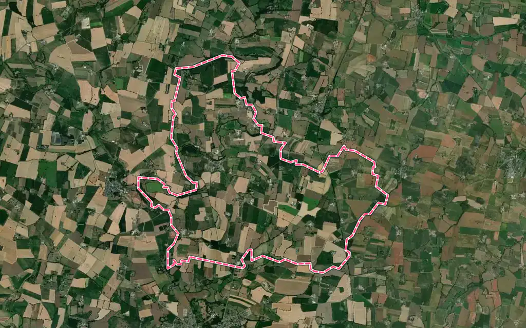 Vue satellite de Athée avec ses contours administratifs