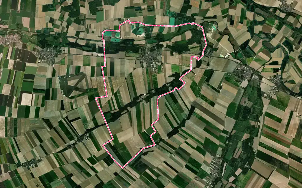 Vue satellite de Athis avec ses contours administratifs