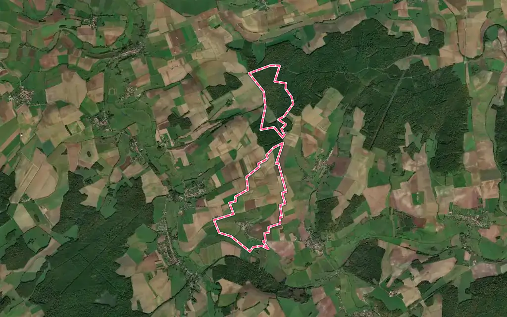 Vue satellite de Attilloncourt avec ses contours administratifs