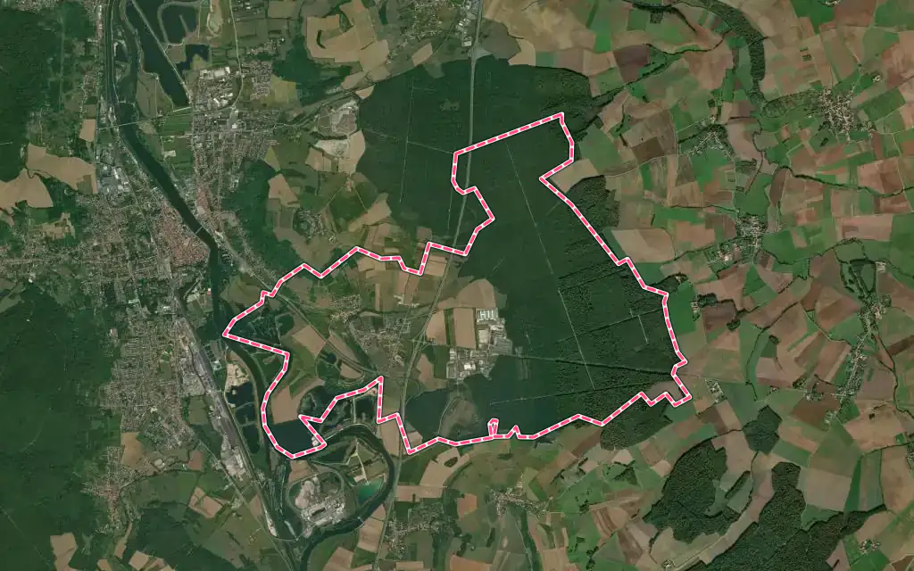 Vue satellite de Atton avec ses contours administratifs
