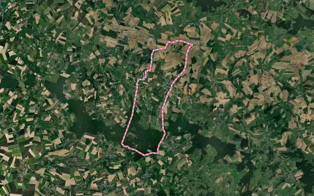 Vue satellite de Aubenton avec ses contours administratifs