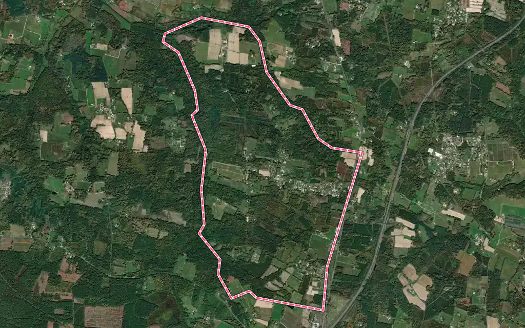 Vue satellite de Aubiac avec ses contours administratifs