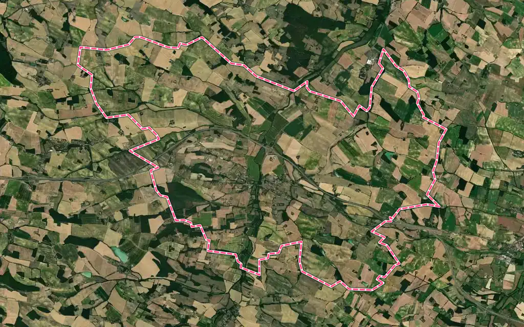 Vue satellite de Aubiet avec ses contours administratifs