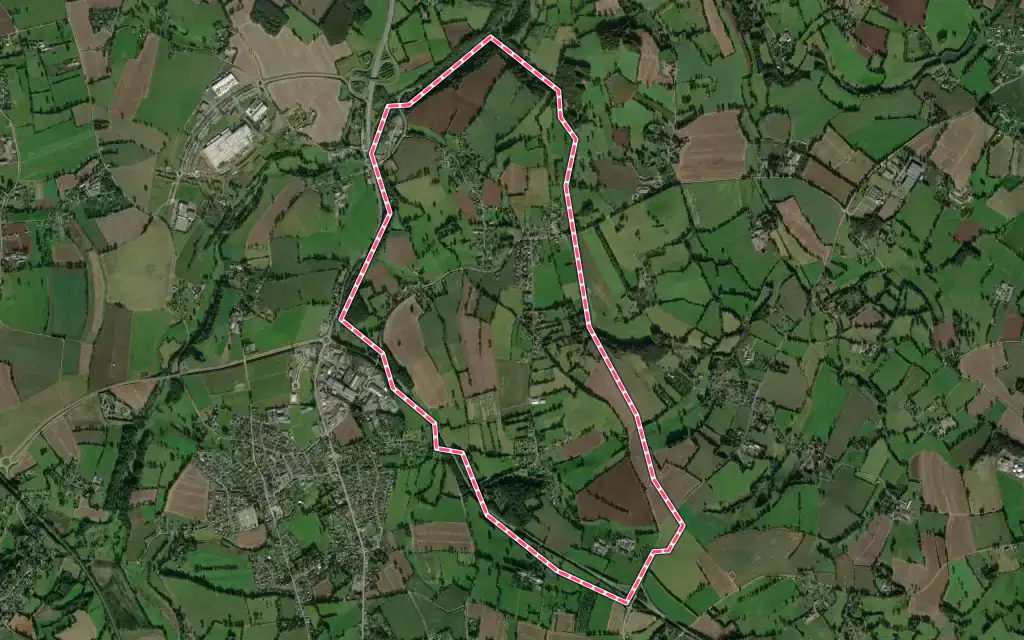 Vue satellite de Aubusson avec ses contours administratifs