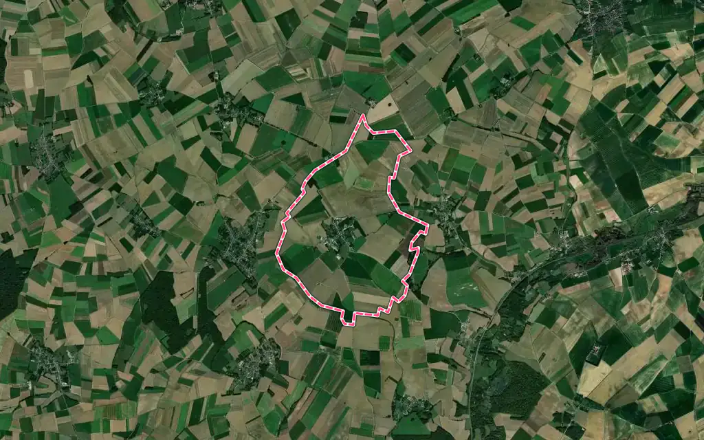 Vue satellite de Auchonvillers avec ses contours administratifs