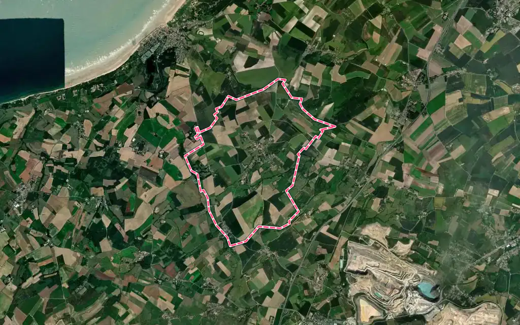 Vue satellite de Audembert avec ses contours administratifs