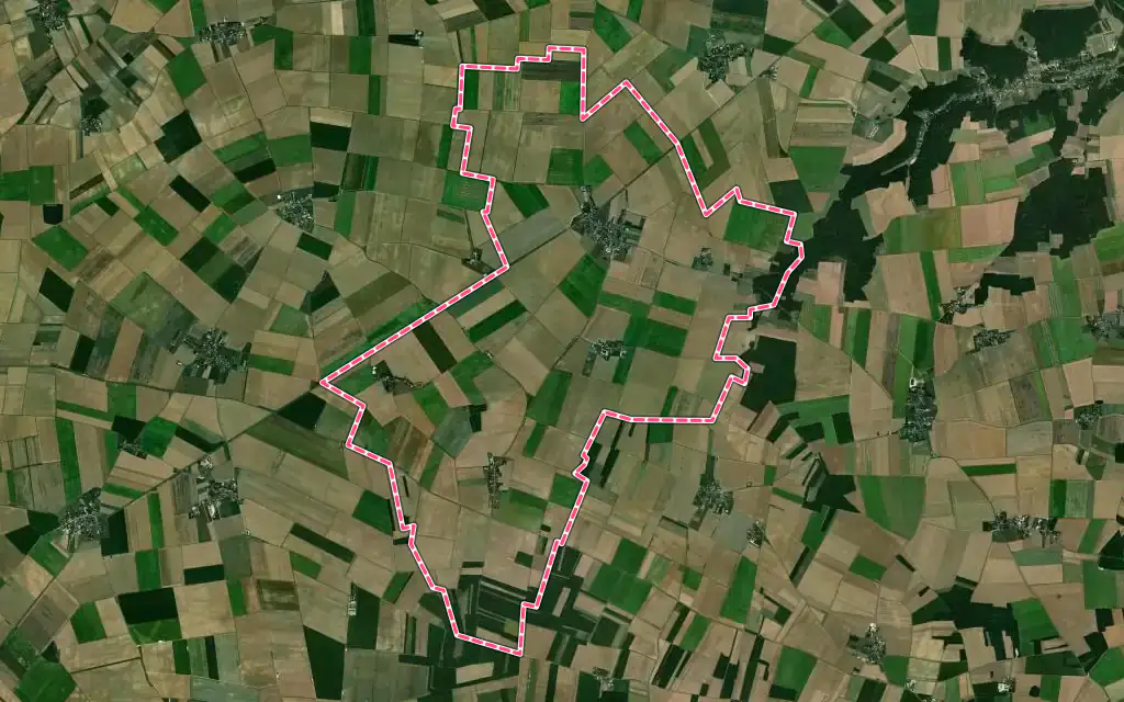 Vue satellite de Aufferville avec ses contours administratifs