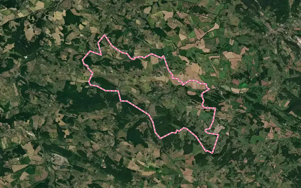 Vue satellite de Aulon avec ses contours administratifs