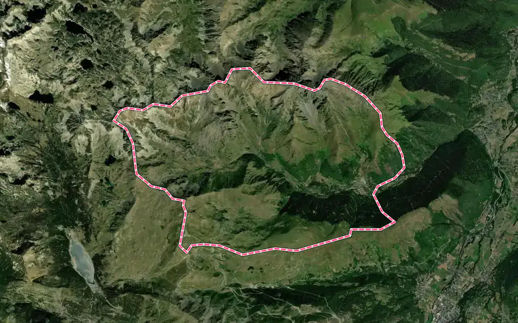 Vue satellite de Aulon avec ses contours administratifs