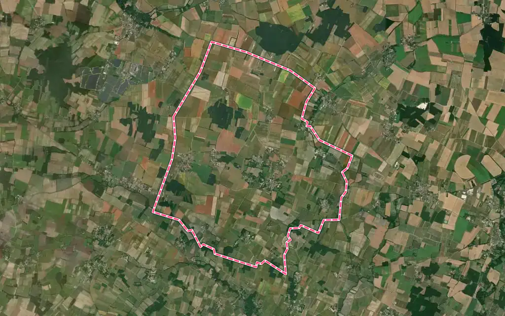 Vue satellite de Aumagne avec ses contours administratifs