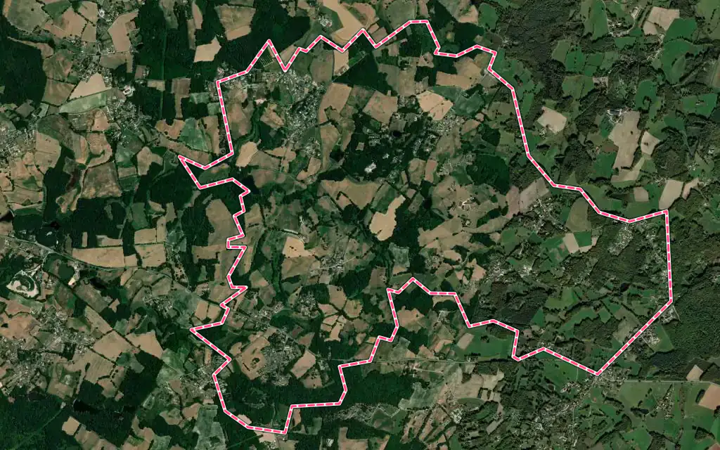 Vue satellite de Aureil avec ses contours administratifs