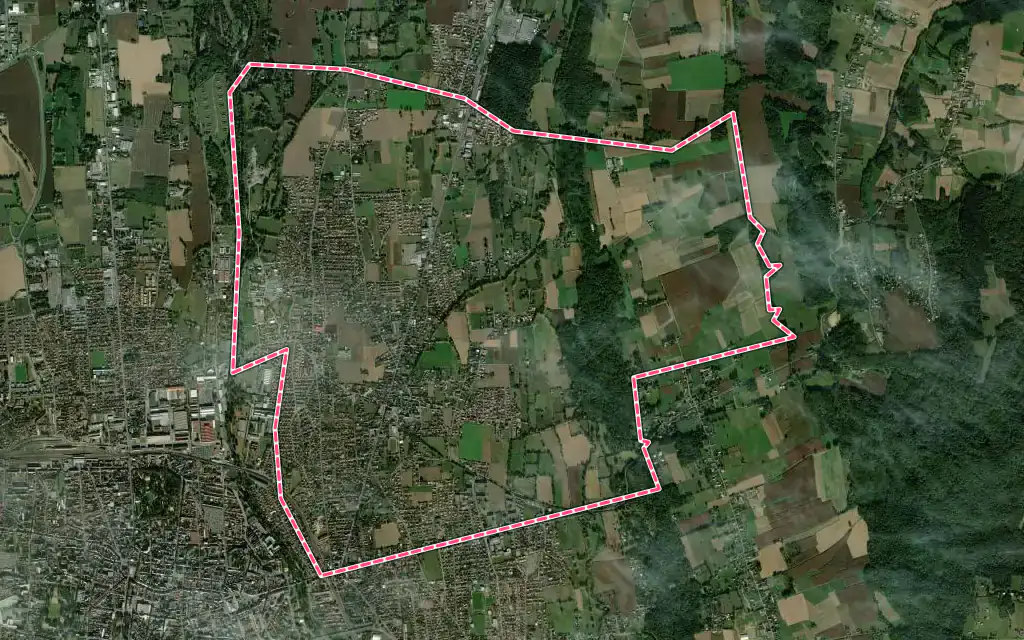 Vue satellite de Aureilhan avec ses contours administratifs