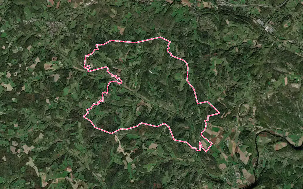 Vue satellite de Auriac-du-Périgord avec ses contours administratifs