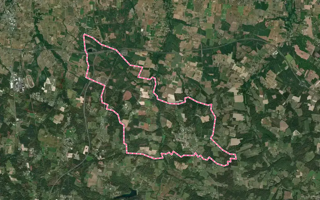 Vue satellite de Auros avec ses contours administratifs