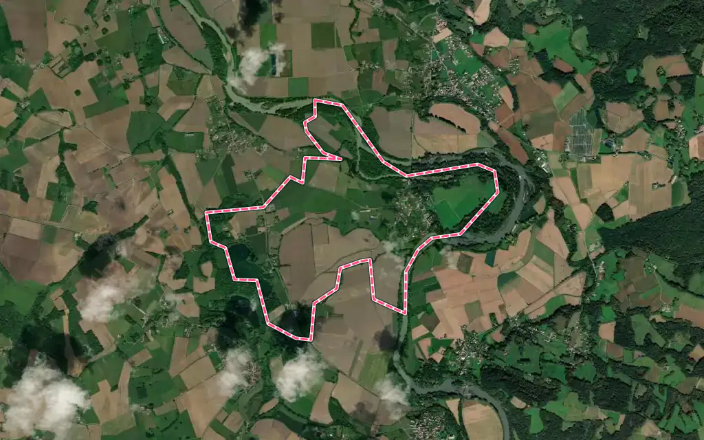 Vue satellite de Auterrive avec ses contours administratifs