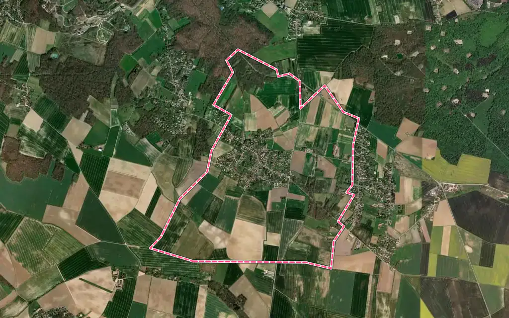 Vue satellite de Auteuil avec ses contours administratifs