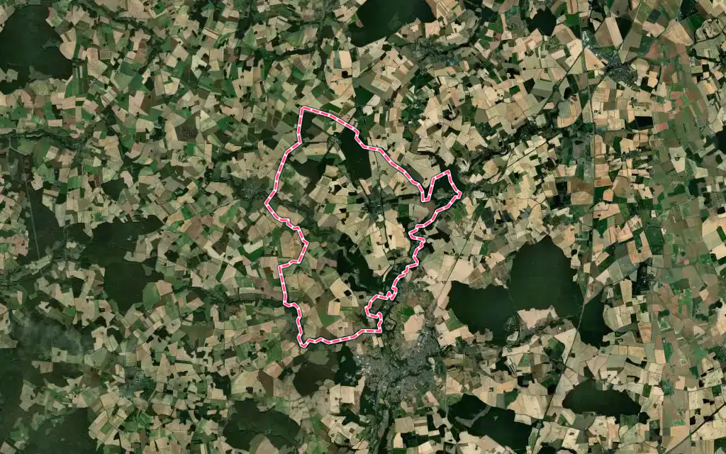 Vue satellite de Authon avec ses contours administratifs